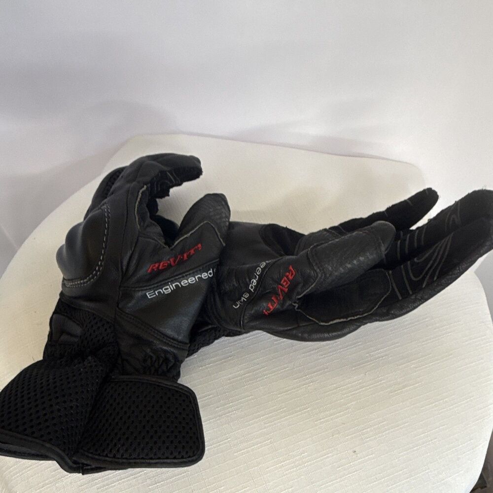 REV'IT! H2O Leather & Textile Waterproof Motorcycle Gloves - Black (Size Large)